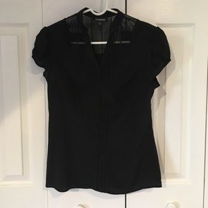 Bebe black cutout blouse medium
